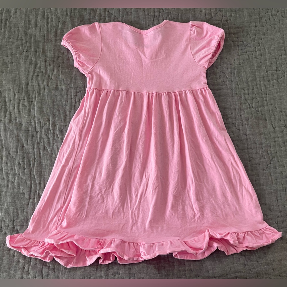 Stitchy Fish Melon Smiles Appliqué  Pink Watermelon Dress Size 6 Cotton Blend - Picture 7 of 10